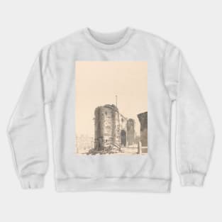 The Land Gate, Rye, Sussex by Thomas Girtin Crewneck Sweatshirt